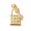 Rack Plating Brass Micro Pave Cubic Zirconia Pendants ZIRC-F142-12D-G-1