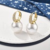 Brass Micro Pave Clear Cubic Zirconia Hoop Earrings EJEW-R016-03G-3