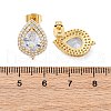 Teardrop Brass Micro Pave Clear Cubic Zirconia Stud Earrings EJEW-Z087-02G-5