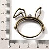 Rabbit Rotatable Alloy Swivel Open Back Bezel Pendants PALLOY-I223-19AB-3