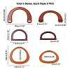 CHGCRAFT 6 Pcs 3 Styles Dyed Wood Bag Handles WOOD-CA0001-19-2