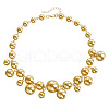 Alloy & Plastic Round Beads Link Chain Necklaces for Women WG2709A-01-5