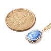 Natural Lapis Lazuli Oval Pendent Necklaces NJEW-JN04347-4