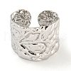 Non-Tarnish 304 Stainless Steel Textured Open Cuff Ring RJEW-A043-11P-2