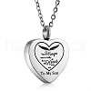 Stainless Steel Heart Urn Ashes Pendant Necklace NJEW-SZ0001-60C-1