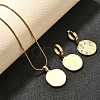 304 Stainless Steel Rhinestone Pendant Necklaces & Hoop Earring Set for Women SJEW-C007-04B-G-3