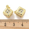 Brass Micro Pave Clear Cubic Zirconia Pendants KK-Q814-25G-3