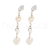 Mother's Day Jewellery Natural Pearl with Quartz Crystal Stud Earrings EJEW-M252-03P-1