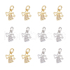 SUPERFINDINGS 12Pcs 2 Colors Brass Micro Pave Cubic Zirconia Charms KK-FH0007-76-1