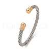 304 Stainless Steel Cuff Bangles BJEW-M136-01A-PG-4