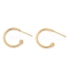 304 Stainless Steel C-shaped Hoop Circle Ball Stud Earrings STAS-K204-04G-2
