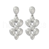 Brass Teardrop Dangle Stud Earrings EJEW-M066-03P-2