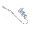 5Pcs 5 Colors Acrylic & Glass & Shell Pearl Pendant Bookmark AJEW-JK00358-5