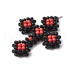 Seed Beads Beaded Charms PALLOY-MZ00358-02-3