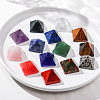 14Pcs 14 Style Pyramid Natural & Synthetic Gemstone Home Display Decorations G-FG00001-04-5