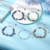 5Pcs Natural Gemstone Chip & Cross Braieded Bracelets for Women Men BJEW-JB11384-1