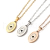 Horse Eye PVD Vacuum Plating 304 Stainless Steel Pendant Necklaces NJEW-G125-02-1