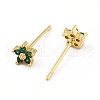 Cubic Zirconia Flower Stud Earrings EJEW-C035-15G-01-2