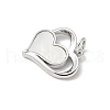 Brass Pave Natural White Shell Heart Charms with Jump Rings KK-S522-08B-P-2