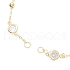 304 Stainless Steel & Brass Clear Cubic Zirconia Flat Round Link Chain Bracelet Making AJEW-JB01341-3