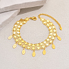 Exquisite Middle Eastern Style Brass Coin Pendant Anklets for Women YP3900-1-1