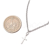 Cross 304 Stainless Steel Pendant Necklaces NJEW-JN05200-02-3