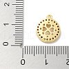 Rack Plating Brass Micro Pave Clear Cubic Zirconia Pendant Cabochon Setttings KK-L224-048G-3