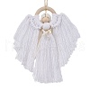 Angel Wood & Cotton Threads Pendant Decoration HJEW-JM02406-01-1