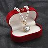 Ion Plating(IP) 304 Stainless Steel Crystal Rhinestone Heart Pendant Necklaces NJEW-P320-20G-3