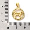 Zodiac Theme Brass Micro Pave Cubic Zirconia Pendants KK-M273-05G-G-3