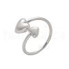 304 Stainless Steel Heart Cuff Rings for Women RJEW-A063-01D-P-2