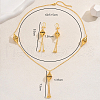 Brass Bicone Tassel Earrings & Necklaces Sets for Women KG8308-4