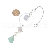 Nuggets Natural Green Fluorite & Glass Round Pendant Decorations HJEW-JM02123-02-3
