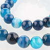 Natural Gemstone Agate Round Bead Strands G-E233-07-1