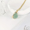Electroplated Natural Green Fluorite Raw Rough Pendant Necklaces FS-WG6CEC7-04-1