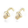 Brass Micro Pave Clear Cubic Zirconia Pendants KK-C006-17G-2
