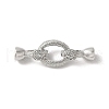 Brass Micro Pave Clear Cubic Zirconia Fold Over Clasps KK-M320-11P-1