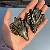 Natural Golden Sheen Obsidian Carved Dragon Figurines PW-WG46613-01-3