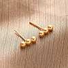 201 Stainless Steel Beaded Horizontal Bar Stud Earrings with 316 Stainless Steel Pin for Women STAS-K238-01G-3