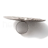 Lotus Leaf Alloy Open Cuff Rings for Women RJEW-S412-02AS-4
