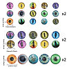 CHGCRAFT 60Pcs 30 Style Luminous Glass Eyes Cabochons GLAA-CA0001-56-2