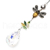 Crystal and Alloy Rhinestones Steel Wire Pendant Decorations HJEW-R050-03AGP-3