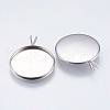 Tarnish Resistant 304 Stainless Steel Pendant Cabochon Settings STAS-I069-37-20MM-2