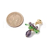 Glass & Acrylic & Shell Pearl Flower Pendant Decorations HJEW-MZ00209-05-3