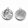 Tibetan Style Alloy Pendants X-TIBE-S323-018AS-RS-2