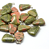Trapezoid Natural Unakite Pendants G-Q359-12-1