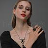 Spider Alloy Glass Dangle Earrings & Necklaces & Rings Sets WGD1EC4-04-1