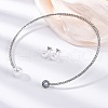 Round Plastic Imitation Pearl Stud Earrings & Cubic Zirconia and Rhinestone Cuff Choker Necklaces Sets SJEW-U003-03P-1