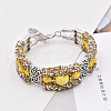 Synthetic Turquoise Round Beaded Bangles WG537C6-04-1