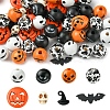 DIY Halloween Synthetic Turquoise & Round Wood Beads Jewelry Findings Kits DIY-FS0006-35-1